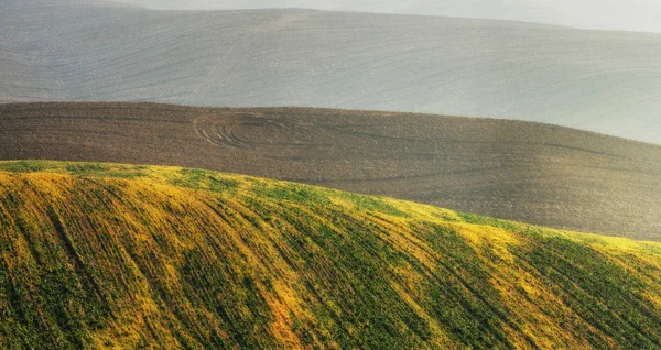 Heuvelachtig Gebied Schilderachtige Heuvels Van Het Voorjaar Veld — Stockfoto