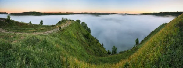 Nebel Der Schlucht Des Flusses Landschaftlicher Morgennebel — Stockfoto