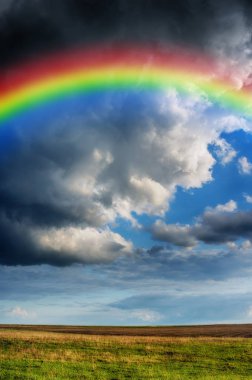 Gökkuşağı sahada. resim alanı