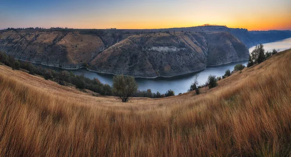 Dnister River Canyon Picturesque Dawn — Stock Photo, Image