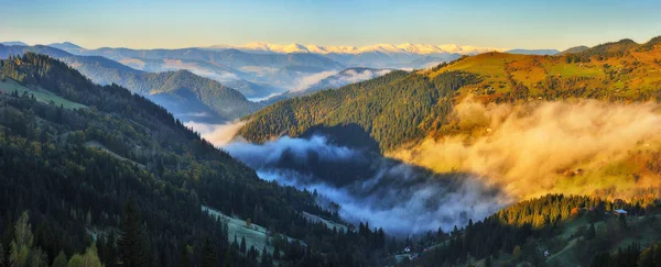 Mañana Montañas Cárpatos Pintoresco Amanecer Otoño —  Fotos de Stock