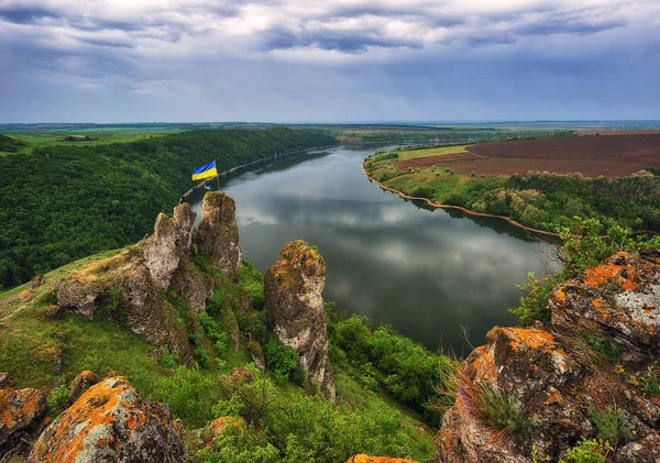 Dnister River Canyon Pintoresco Amanecer Primavera — Foto de Stock