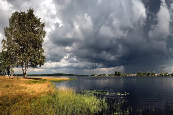 Thunderstorm Approaching Nature Froze Anticipation Storm Swirling Swirling Clouds Rain — Stock Photo, Image