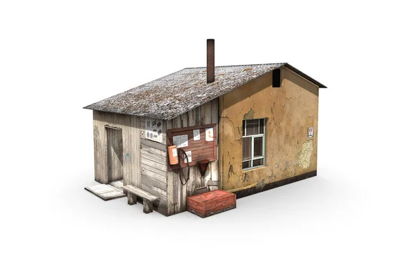 Beyaz arka planda Booth çizgi oyuncusu. 3d oluşturucuyu izole et