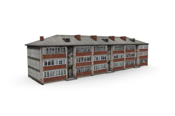 3D weergave van een woongebouw. Appartementencomplex op een wit — Stockfoto