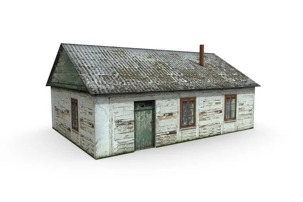 Vecchia cabina renderizzare su uno sfondo bianco. Rendering 3D — Foto Stock