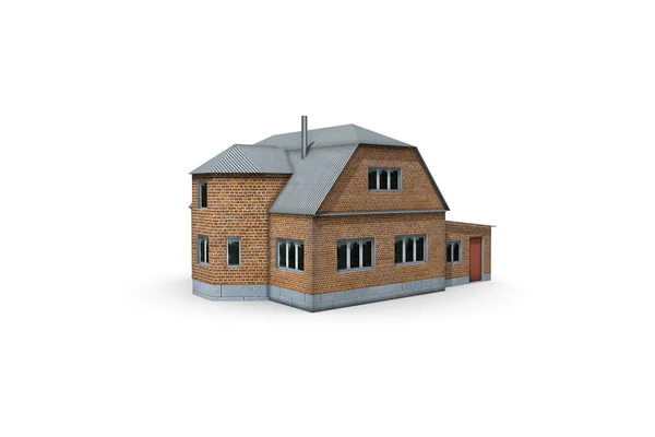 3D weergave van een woongebouw. witte achtergrond — Stockfoto