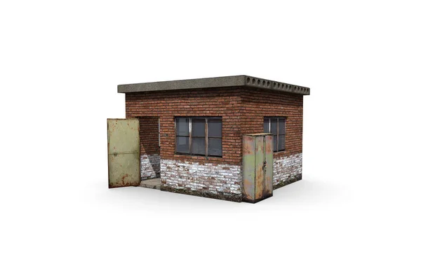 Old booth render on a white background. 3D rendering — Stock Photo, Image