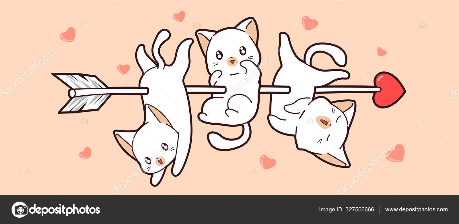 Banner Bebé Blanco Gato Perforado Con Una Flecha Amor Vector de stock  #327506666 de ©Valueinvestor, image size:1600x780