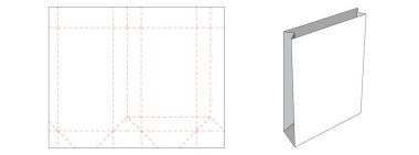 Kağıt teneke poşet paketleme die şablon tasarımı