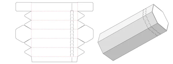 Boîte Emballage Forme Tube Die Cut Template Design — Image vectorielle