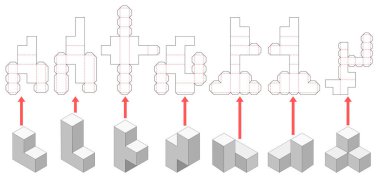 Soma küp die şablonları kes