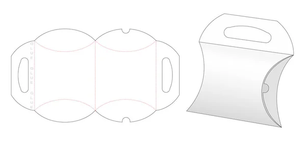 Шаблон Коробки Подушок Тримача Нарізаного Шаблону — стоковий вектор