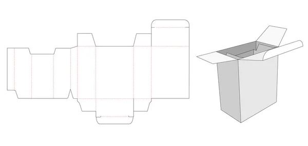 Verpackungsschachtel Und Stempelschablone — Stockvektor