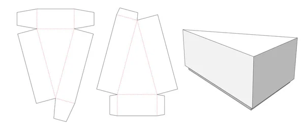 ケーキスライスボックスダイカットテンプレート — ストックベクタ