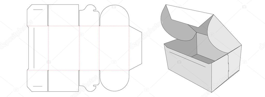 Folded packaging box die cut template design