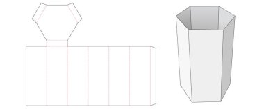 Altıgen biçimli çerez kutusu die cut şablon