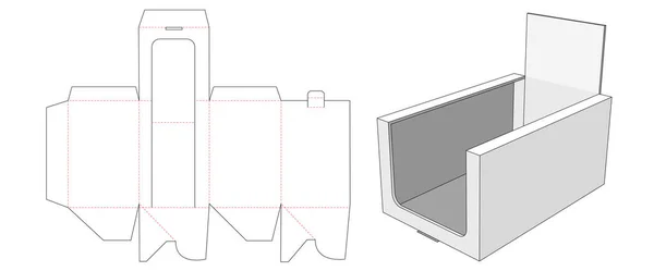 段ボールカウンターディスプレイダイカットテンプレートデザイン — ストックベクタ