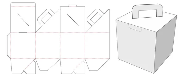 Caja Embalaje Cartón Con Soporte Plantilla Troquelada — Vector de stock