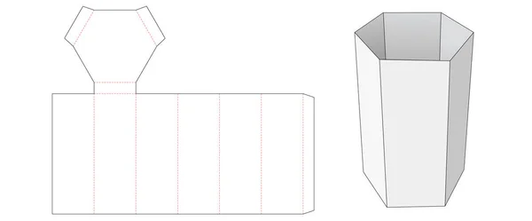 六角形小吃盒模切模板 — 图库矢量图片