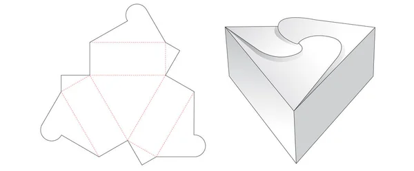 Triangle Gift Box Cut Template Design — Stock Vector