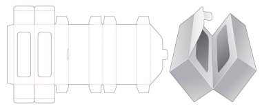 İkiz hediye kutusu öldü şablon tasarımı kesildi