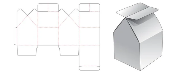 Haus Geformte Geschenk Box Gestanzte Vorlage Design — Stockvektor