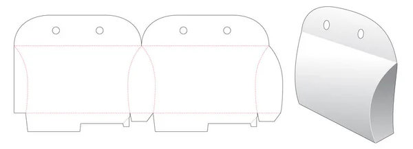 Diseño Plantilla Troquelada Embalaje Almohada Cartón — Vector de stock