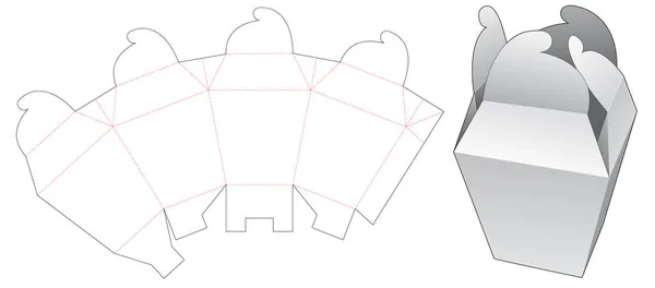 Caixa Embalagem Bloqueio Roda Morrer Modelo Corte —  Vetores de Stock