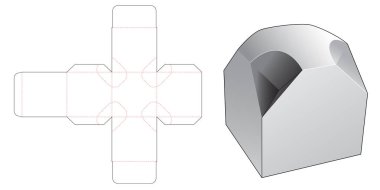 Kawaii katlama kutusu ölü şablonu kes