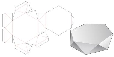 Çokgen teneke kutu ölüm şablonu kes