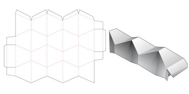 Saplı zig zag kutusu die cut şablon tasarımı