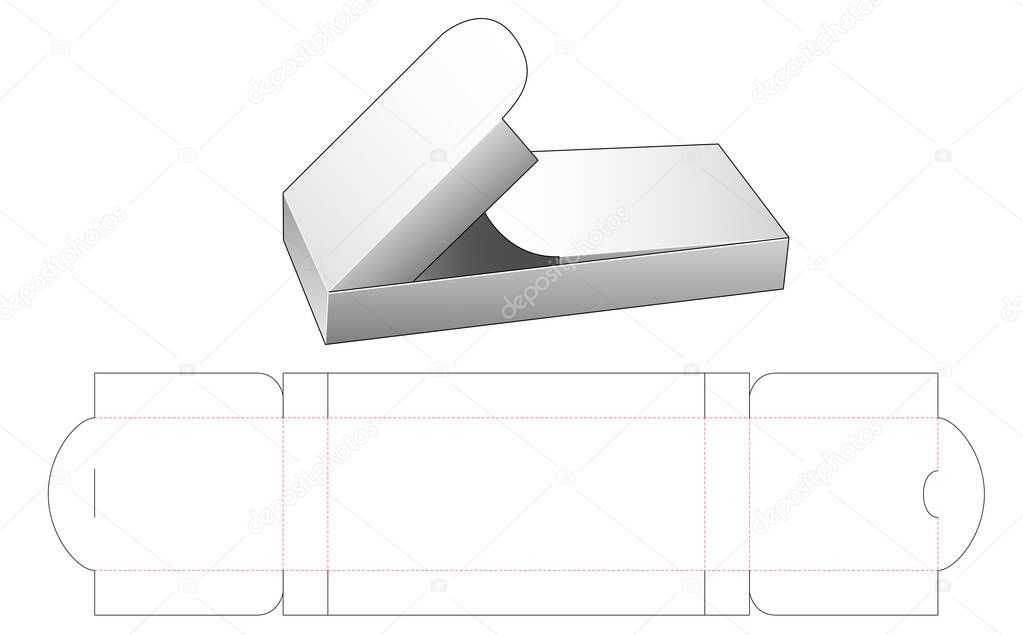 Middle opening box die cut template