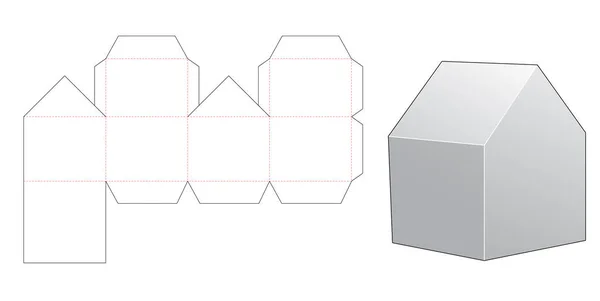 ホーム形ギフトボックスダイカストテンプレート — ストックベクタ