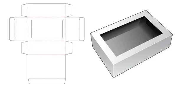 Schachtel Mit Fenstergestanzschablone — Stockvektor