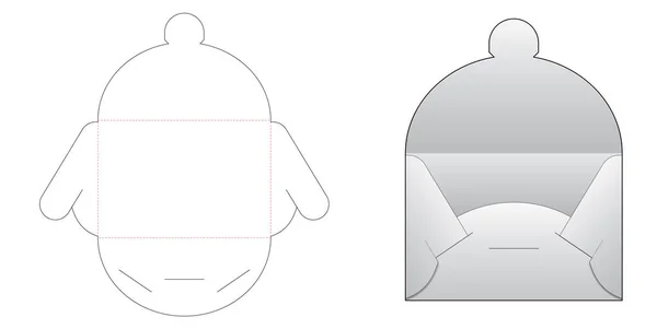 Mignon Enveloppe Die Cut Template — Image vectorielle