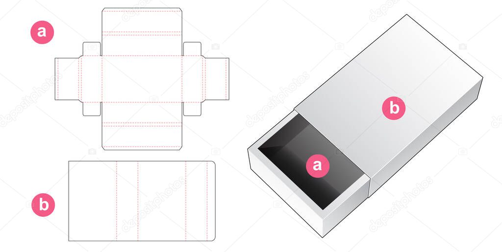 rectangular box with cover die cut template