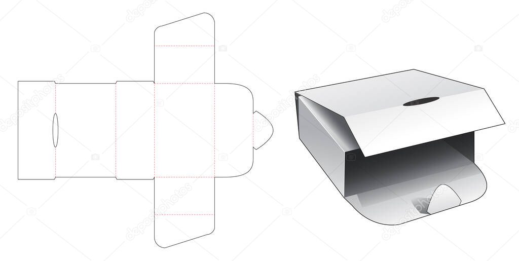 Wrapped packaging box die cut template