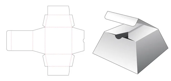 Caixa Bolo Morrer Modelo Corte — Vetor de Stock