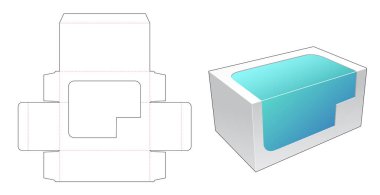 Plastik pencereli oyuncak paketleme kutusu die kalıbı kes