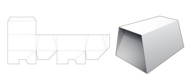 Trapezoid göğüs şeklinde kutu kesme şablonu