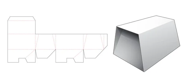 トラペゾイド胸形ボックスダイカストテンプレート — ストックベクタ