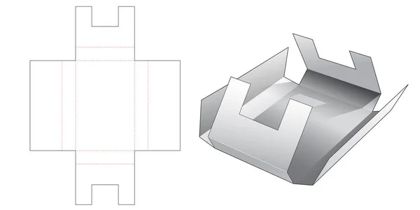 Вставка Коробка Упаковки Матрицы Вырезать Шаблон — стоковый вектор