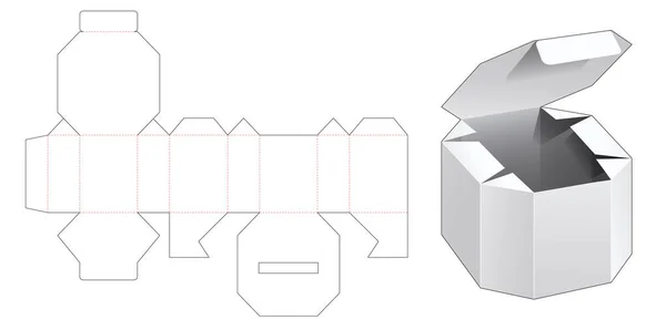 Octagonal Packaging Box Die Cut Template — Stock Vector