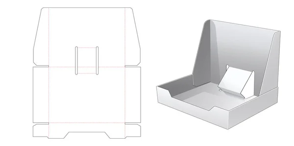 Stand Box Die Diseño Plantilla Corte — Vector de stock