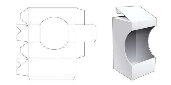 Упаковка коробка с кривой окно умереть шаблон вырезать
