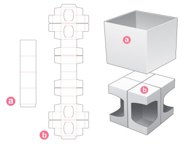 Kapaklı 4 kutu ölü şablon tasarımı