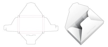 Kapak kapaklı belge kutusu die cut şablonu