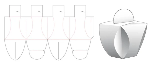 Sfazowane Składane Opakowanie Prezent Die Cut Szablon — Wektor stockowy