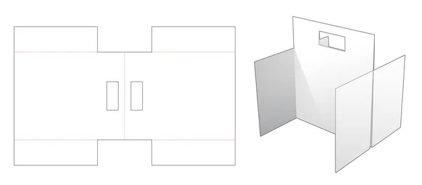 Modèle Coupe Matrice Stand Diviseur Carton — Image vectorielle